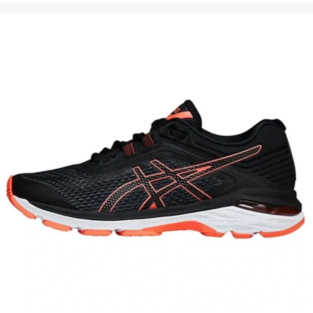 Asics Black, Flash Coral. Premium Athletic Running Men’s Footwear Shoes Sz 8